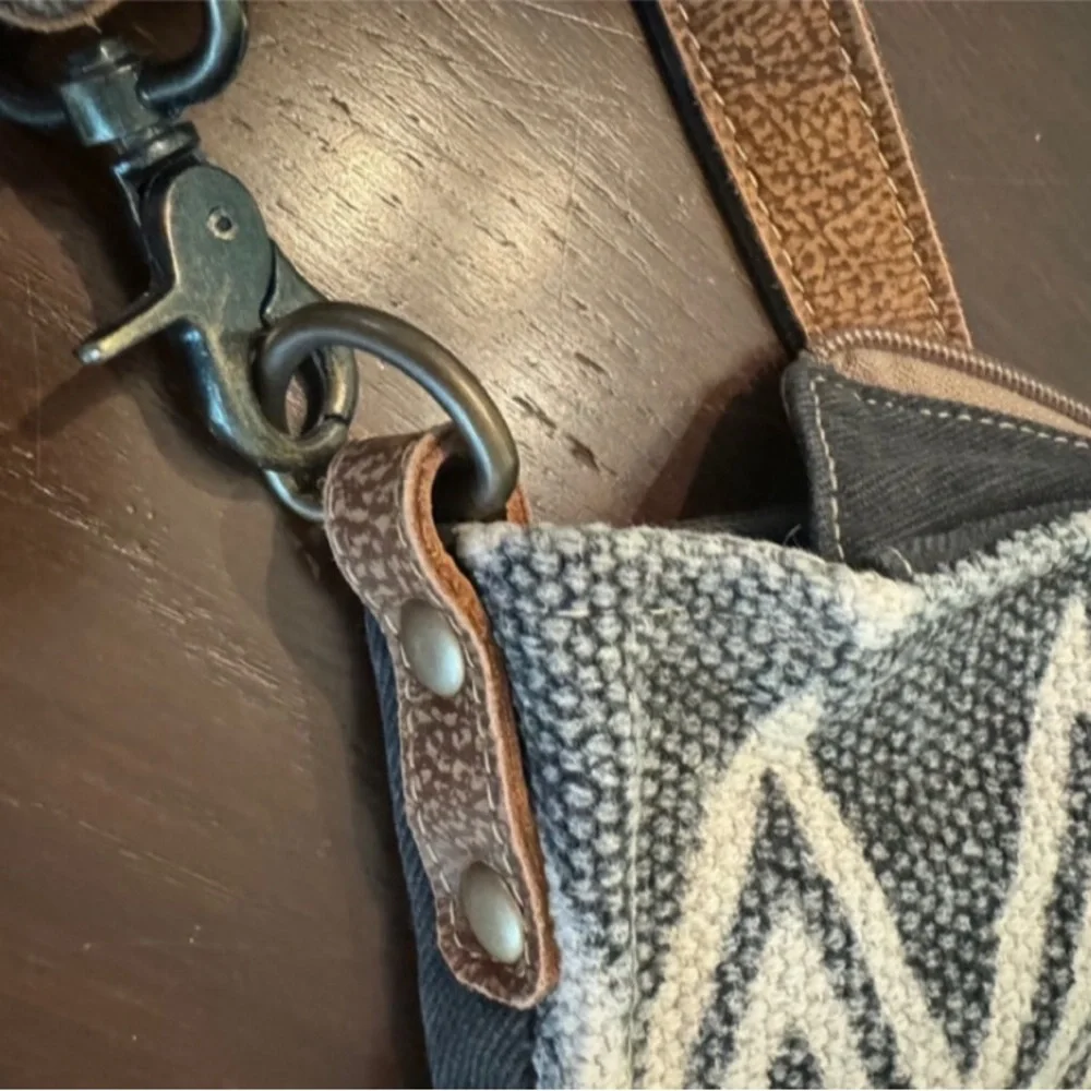 Myra‎  Gray and Brown Women's crossbody  Bag